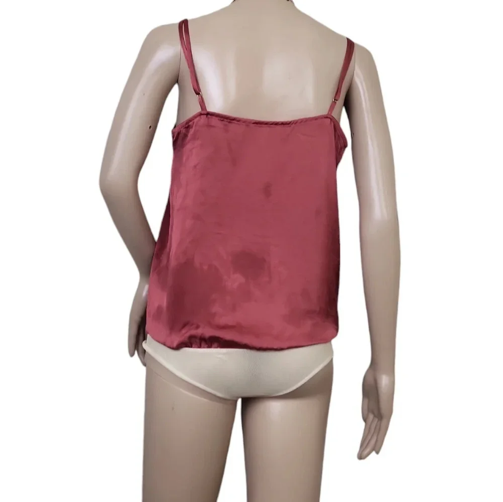 Free People First Date Red Silk Bodysuit